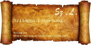 Szilágyi Libériusz névjegykártya